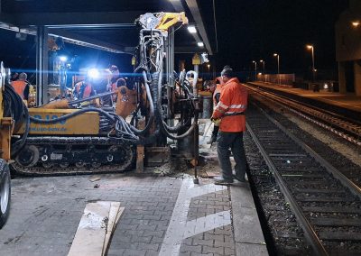 Geo-Bortechnik beim Umbau Bahnhof Lauffen